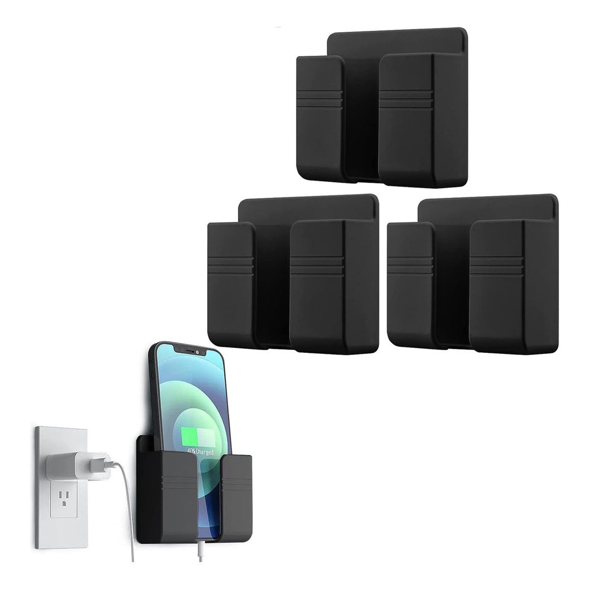 GENERICO - 3 Piezas Soporte Telefono Pared Adecuado Para Dormitorio