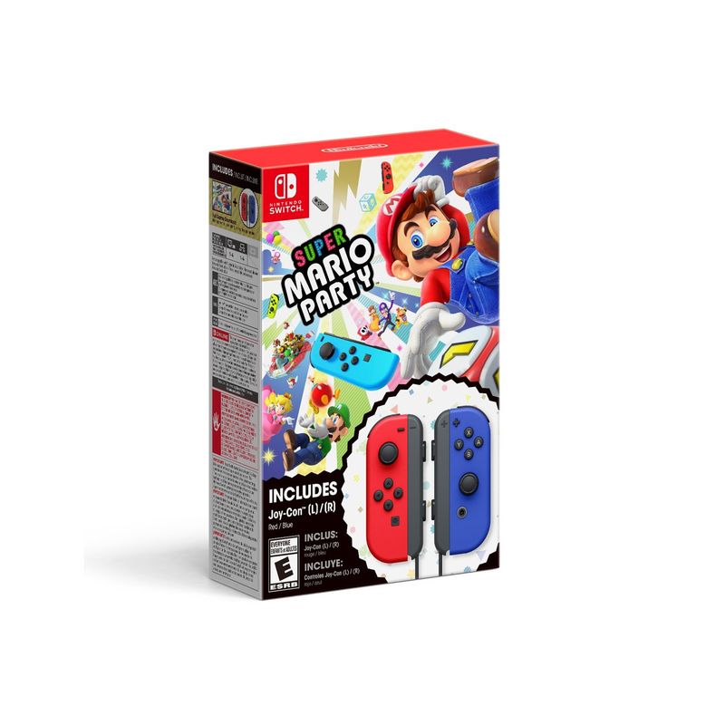 NINTENDO - Super Mario Party Digital + Joy-Con Rojo y Azul - Nintendo Switch