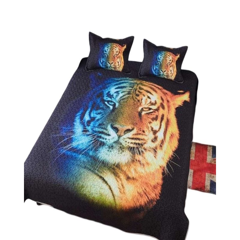 GENERICO - cubrecama quilt 2 plazas de tigre