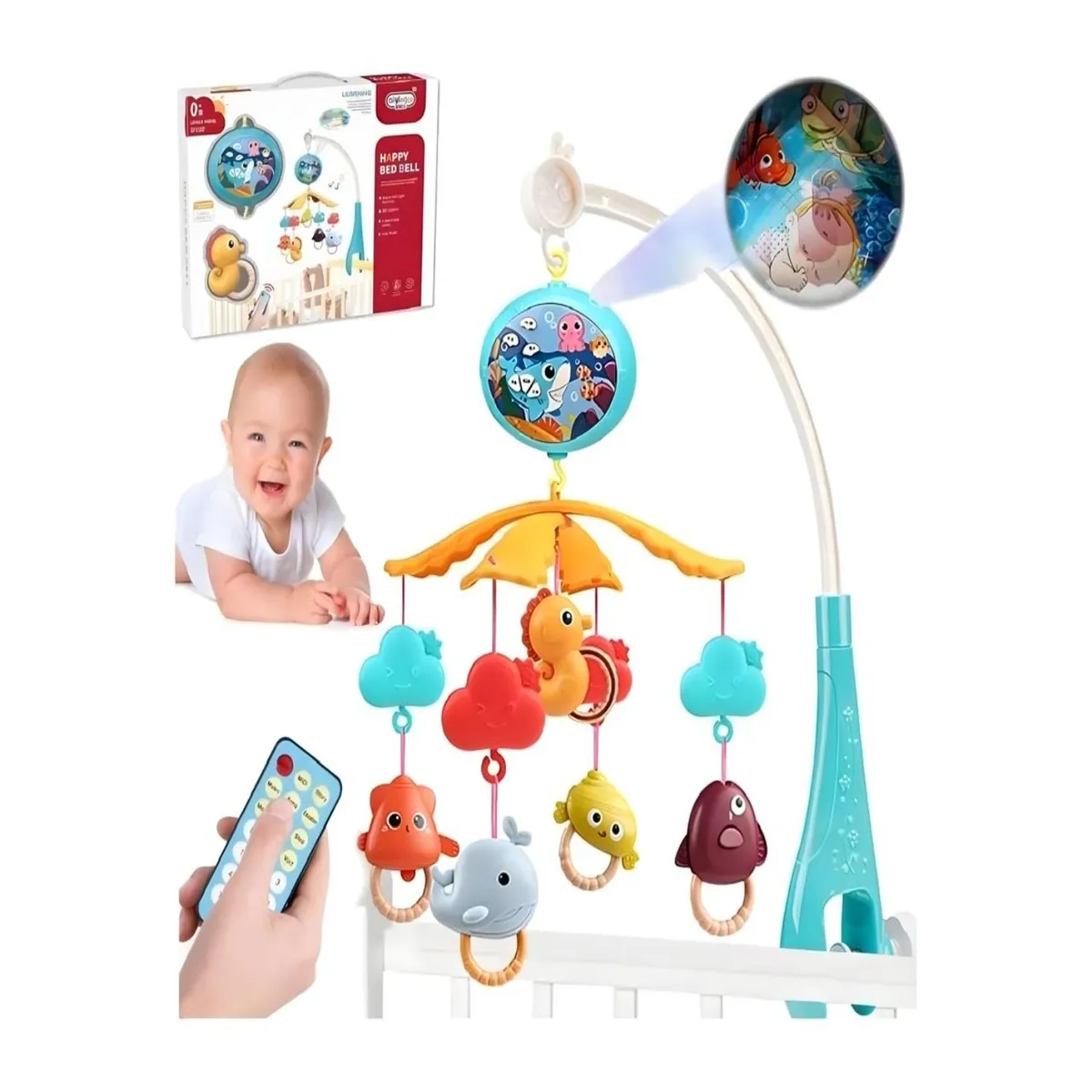 GENERICO - Movil MUSICAL CON LUZ  Y SONIDO cuna bebé Con Control