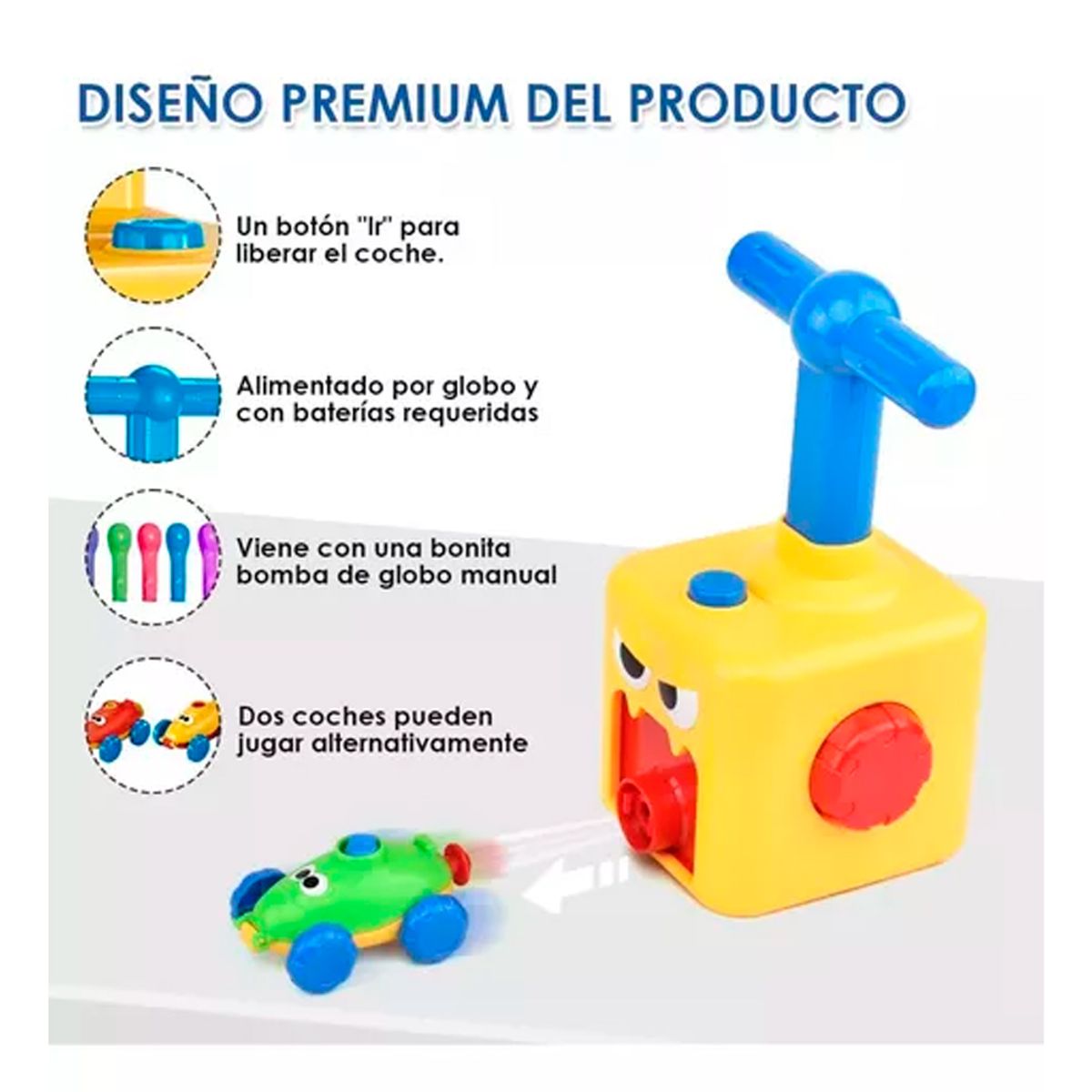 IRM - Juguete Lanzador De Autos Y Cohetes Bombín Inflador