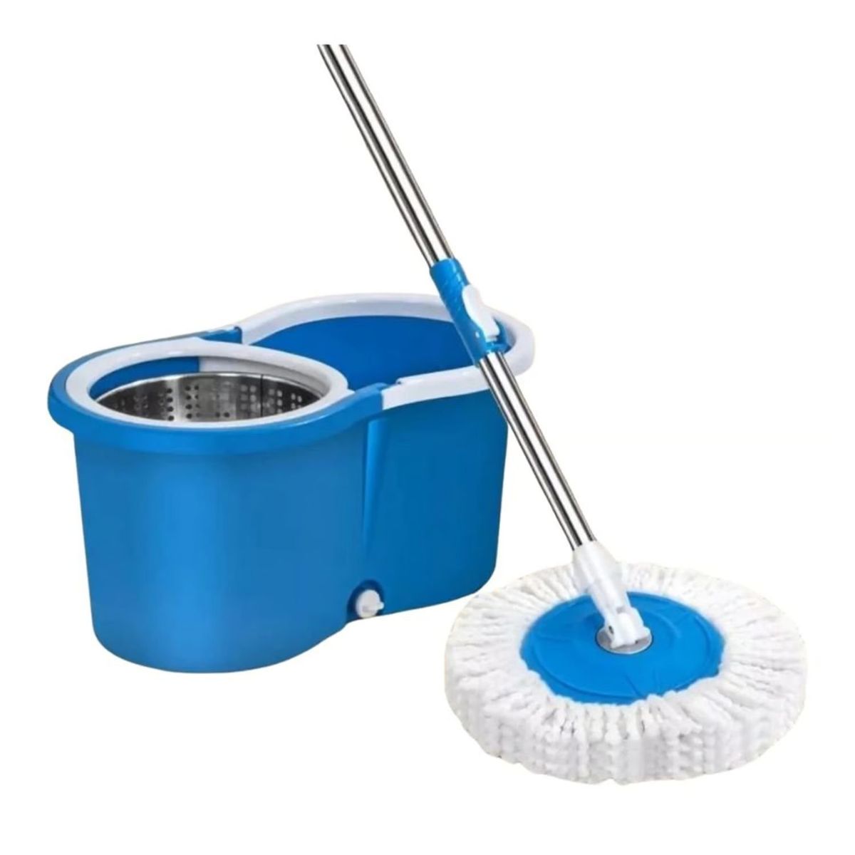 GENERICO - Mopa Trapeador 360° Centrifuga Balde Canasto Giratorio Azul