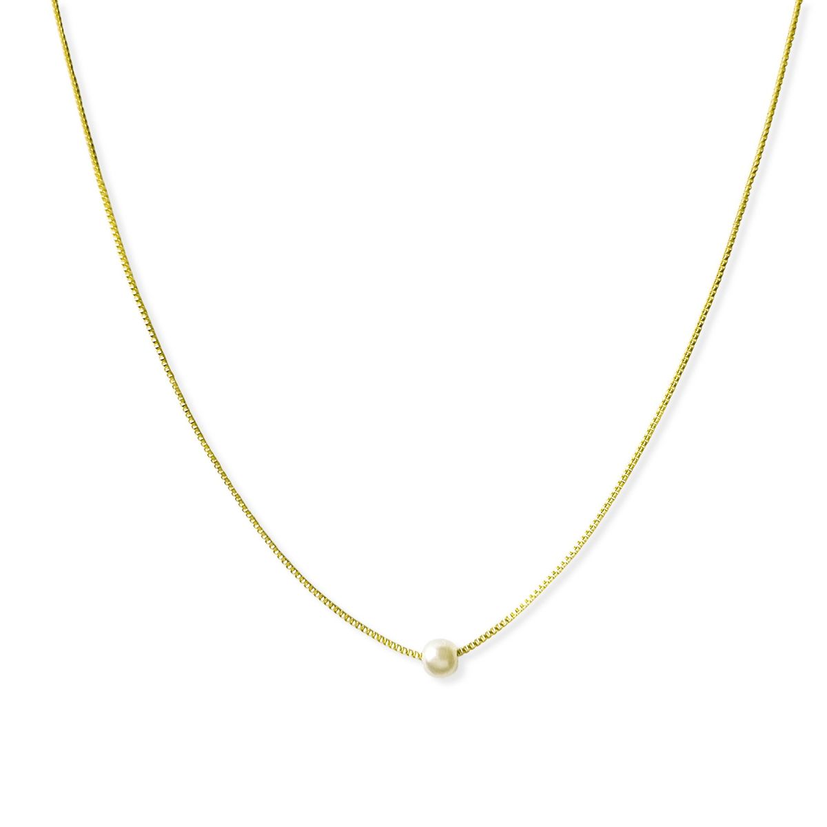 COGGIOLA - Collar Perla Isabella 4mm Enchapado Oro 18K