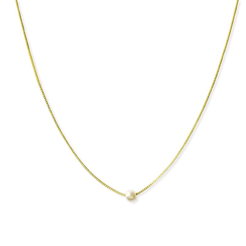 ANDREA COGGIOLA JOYAS - Collar Perla Isabella 4mm Enchapado Oro 18K