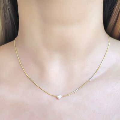 Imagen 2 del producto Collar Perla Isabella 4mm Enchapado Oro 18K