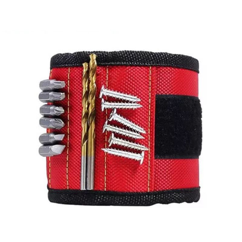 GENERICO - Pulsera Muñequera Magnética Sujeta Herramientas Tornillos