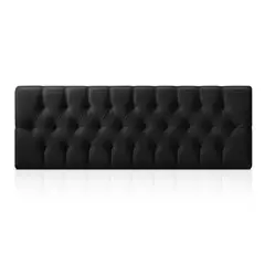 MUEBLES HVM - Respaldo Capitone Antonia HVM 1 plaza Negro Cuero PU