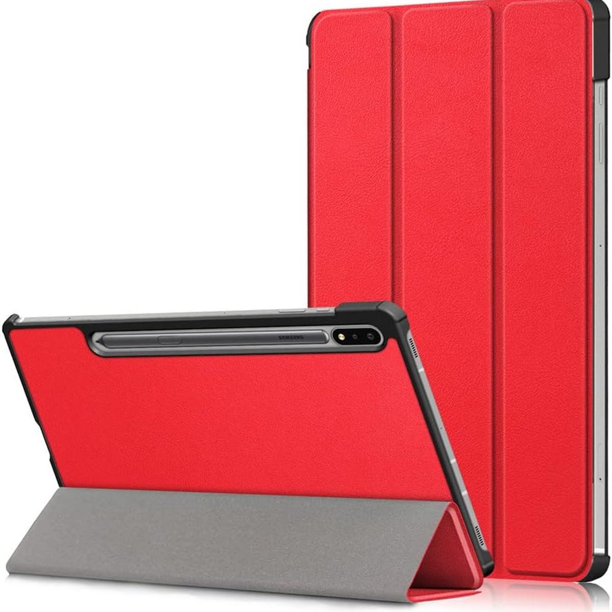 GENERICO - Funda Inteligente compatible con Samsung Galaxy Tab S7 Rojo
