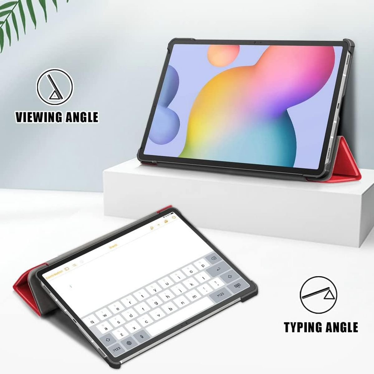 GENERICO - Funda Inteligente compatible con Samsung Galaxy Tab S7 Rojo
