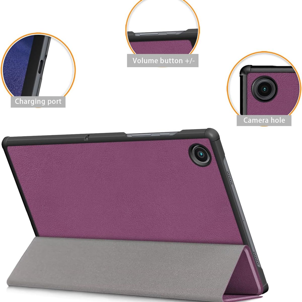 GENERICO - Funda Inteligente compatible con Samsung Galaxy Tab A8 SM-X200 Morado