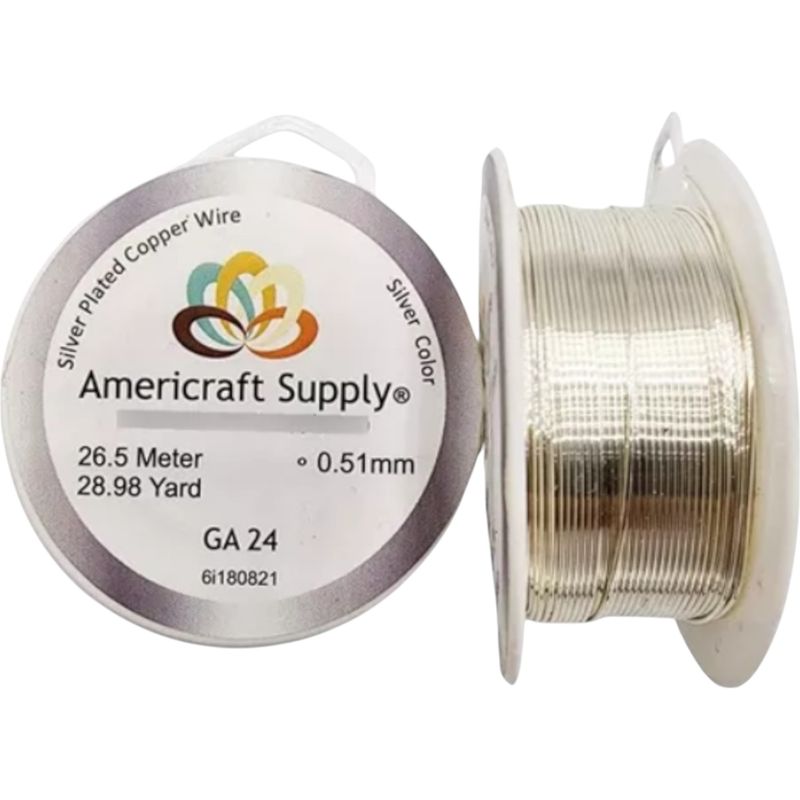 A - Alambre Para Bisutería Americraft Supply Calibre 24 - Plateado