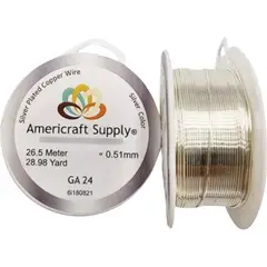A - Alambre Para Bisutería Americraft Supply Calibre 24 - Plateado