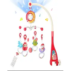 GENERICO - MOVIL MUSICAL Rojo cuna bebé con Control y Luz 21n10