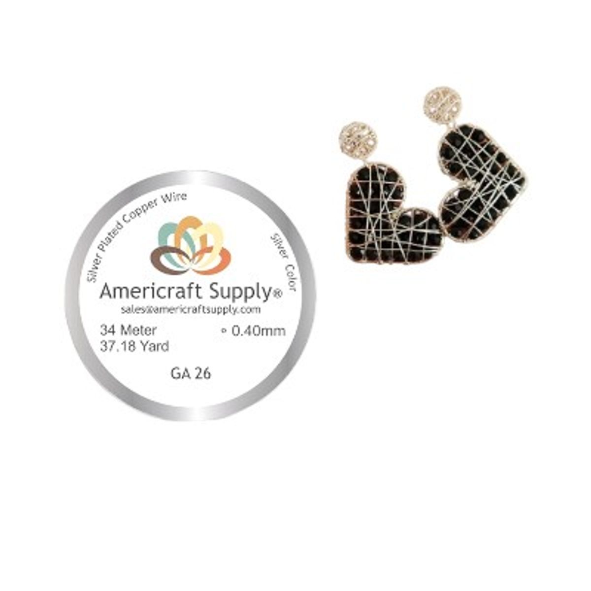 A - Alambre Para Bisutería Americraft Supply Calibre Plateado 26