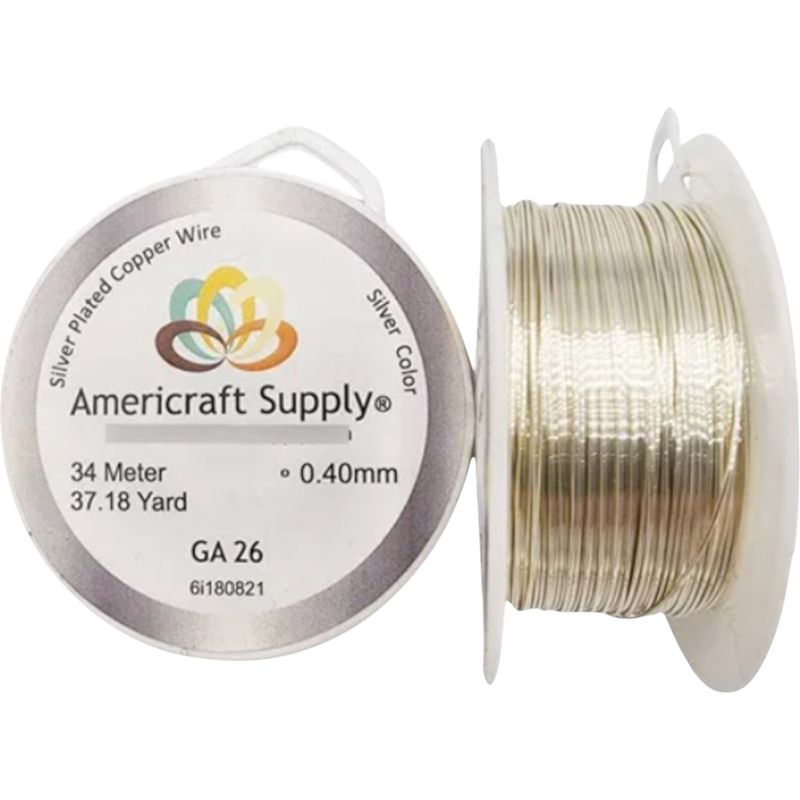 A - Alambre Para Bisutería Americraft Supply Calibre Plateado 26