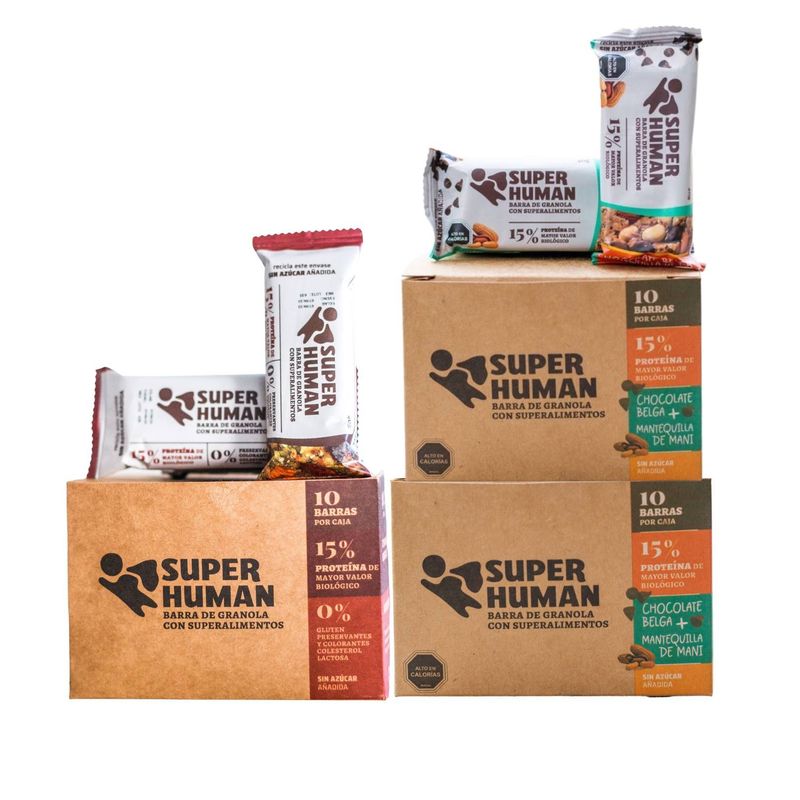 GENERICO - Barra Berry + Barra Chocolate belga y mantequilla de maní de 40g 30un