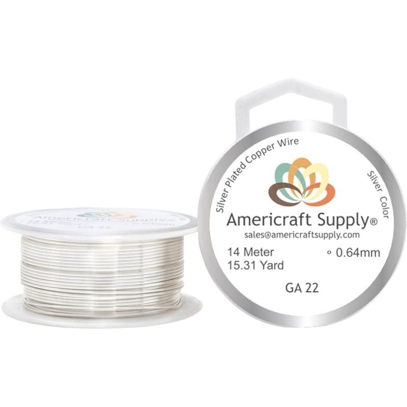 A - Alambre Para Bisutería Americraft Supply Calibre 22 - Plateado