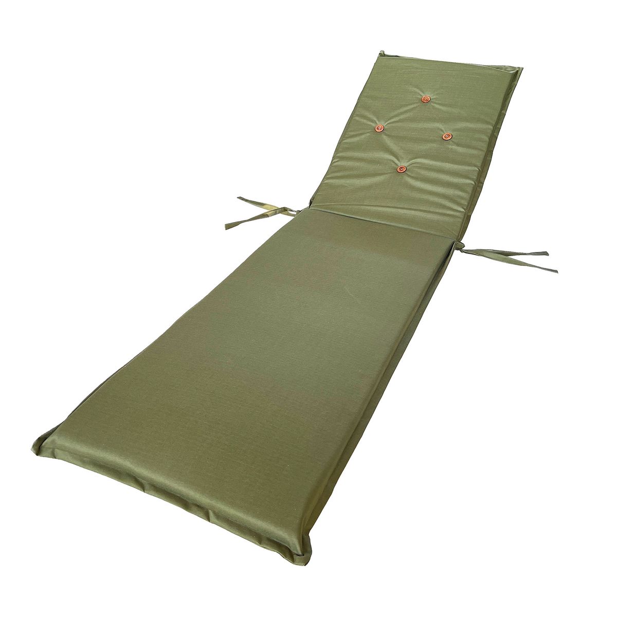 CHILENA CASAGRANDE - COJIN VERDE OLIVA  EN  LONA  POLIESTER  UV  PARA REPOSERA 55 x 5 x 200 cm