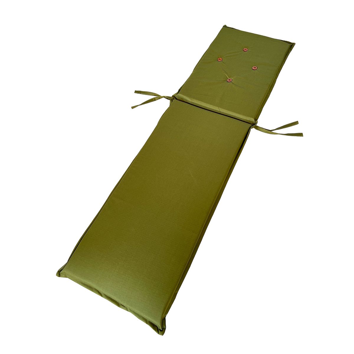 CHILENA CASAGRANDE - COJIN VERDE OLIVA  EN  LONA  POLIESTER  UV  PARA REPOSERA 55 x 5 x 200 cm