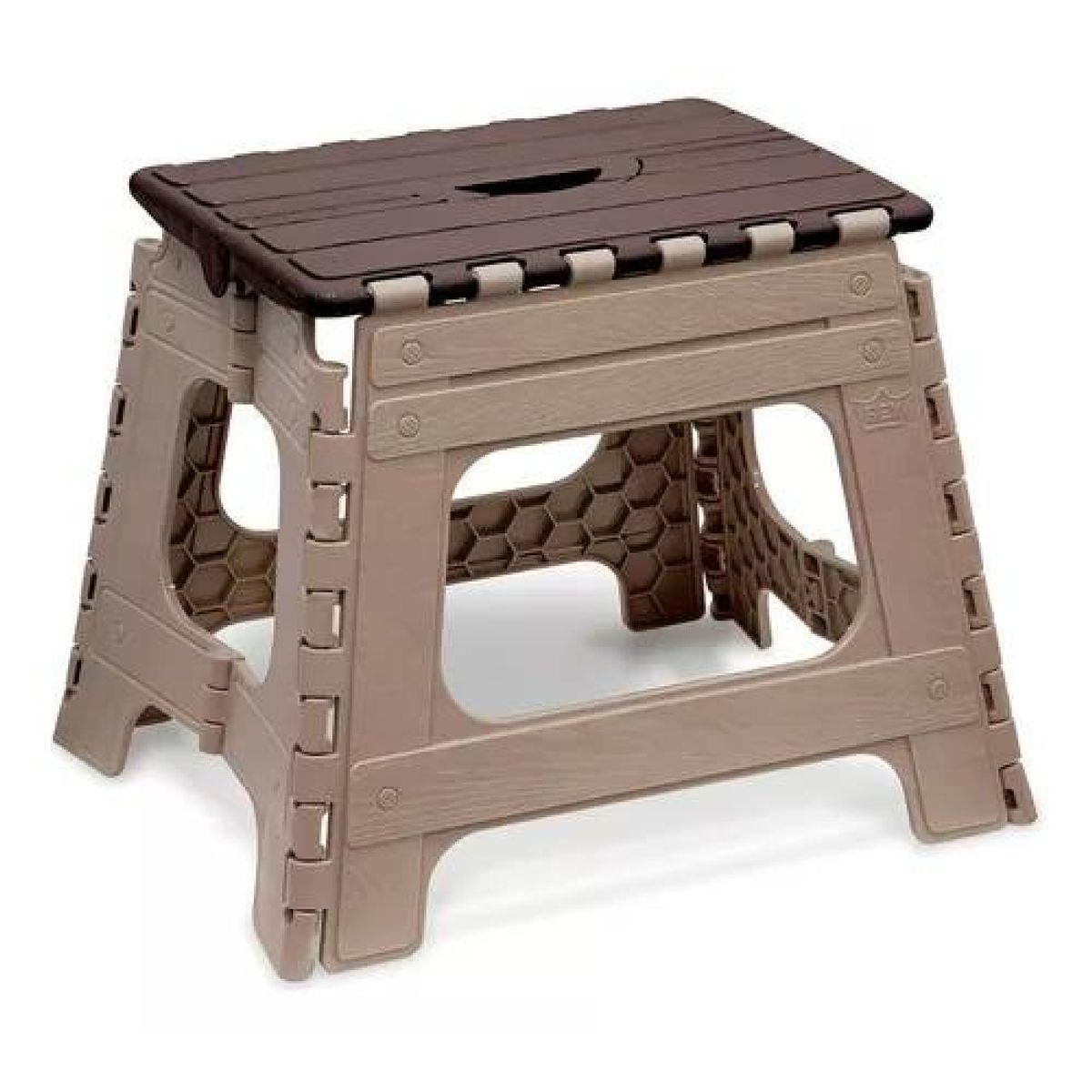 GENERICO - Piso plegable banco taburete mediano 28x28 color marrón