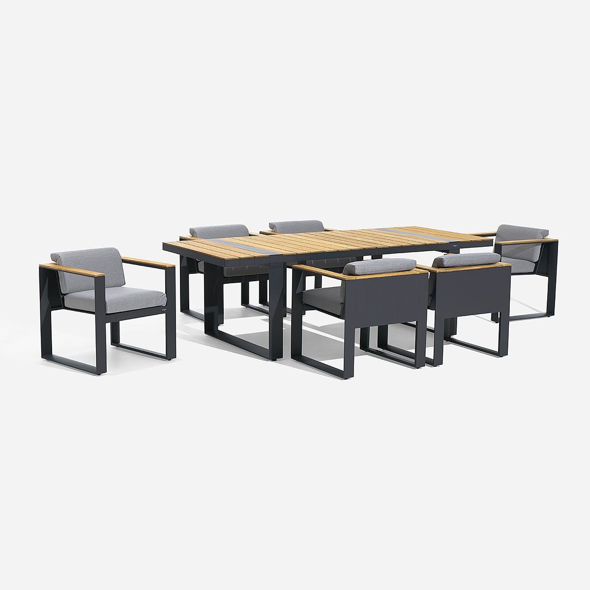 ROSEN - Juego Comedor de Terraza Holbox 7 Piezas Grafito