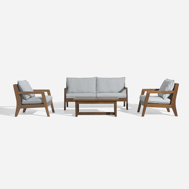 ROSEN - Set de Living de Terraza Myrtos 4 Piezas GrisCafé