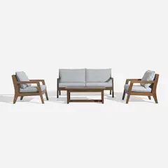 ROSEN - Set de Living de Terraza Myrtos 4 Piezas GrisCafé