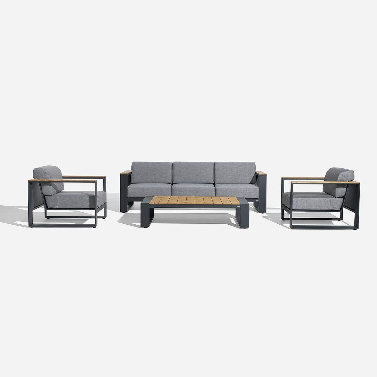 ROSEN - Set de Living de Terraza Holbox 4 Piezas Gris