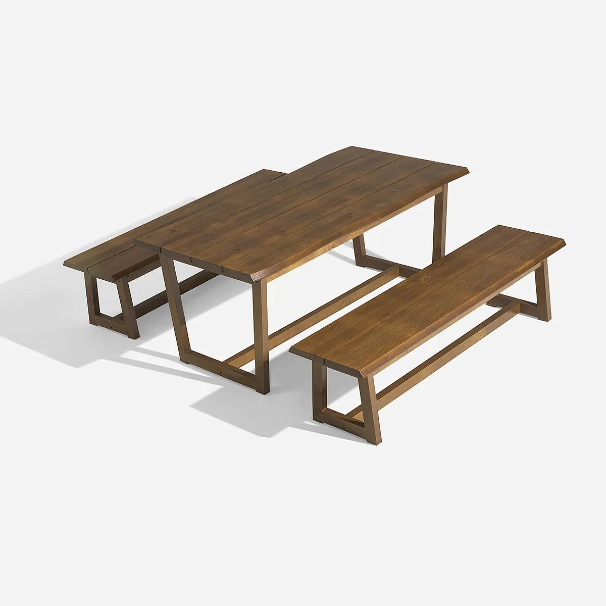 ROSEN - Juego Comedor de Terraza Myrtos 2 Banquetas Recta Café