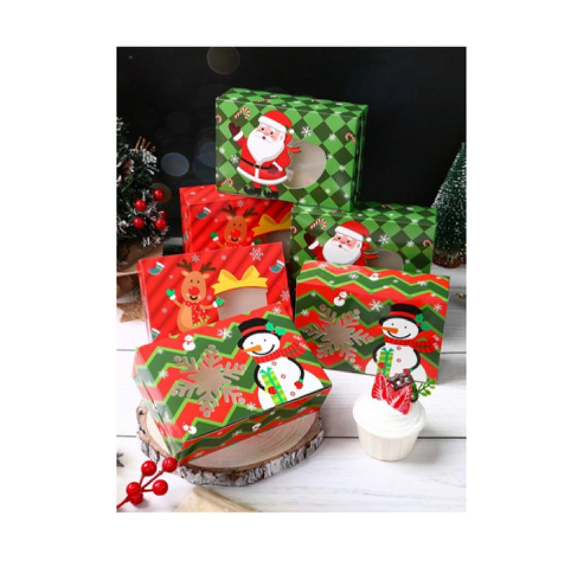 GENERICO - Caja de regalo de ventana en papel de Navidad