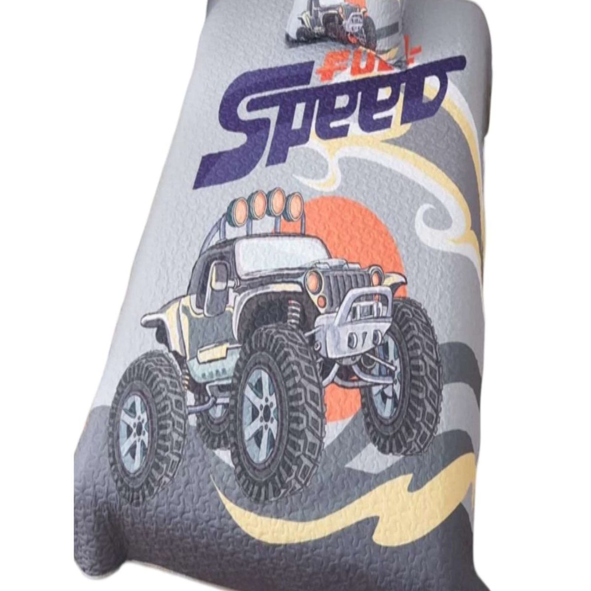 GENERICO - CUBRECAMA DE VERANO PLAZA Y MEDIA CON DISEÑO DE AUTOS.