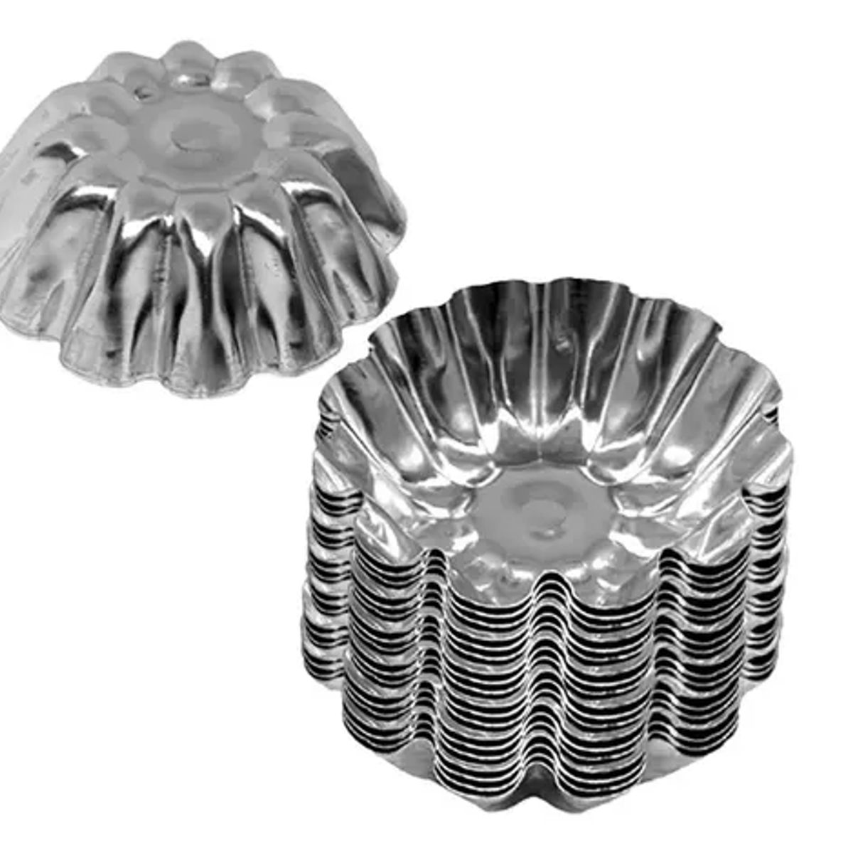 GENERICO - Pack 24 Molde Mini Tartaletas Moldes Tarta De Coctel Flor 5.5