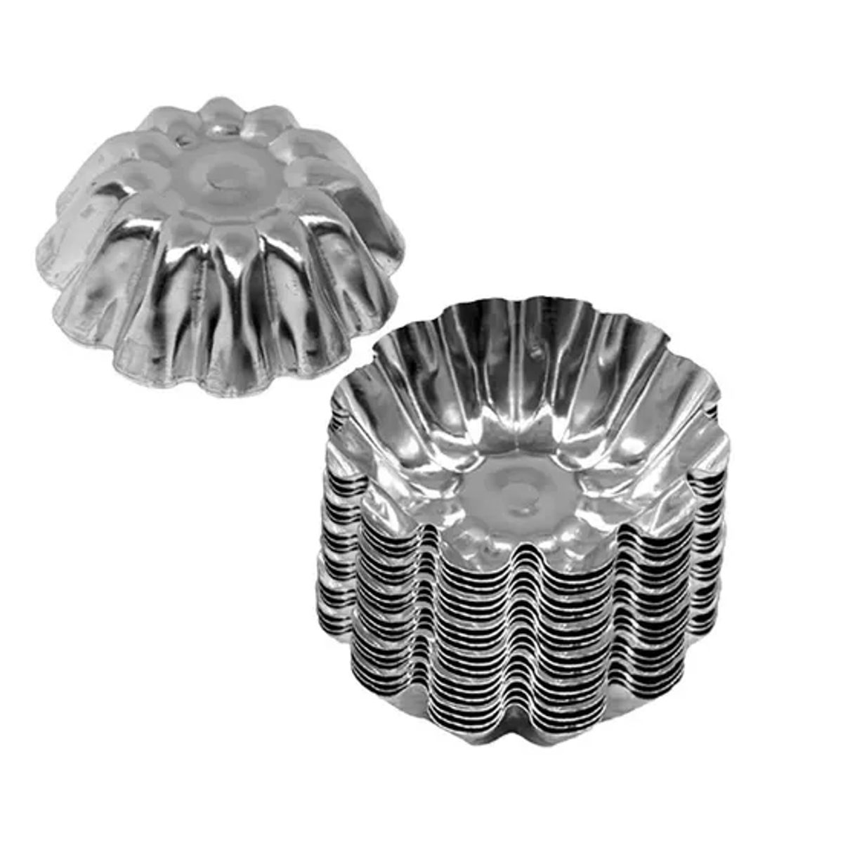 GENERICO - Pack 24 Molde Mini Tartaletas Moldes Tarta De Coctel Flor 5.5