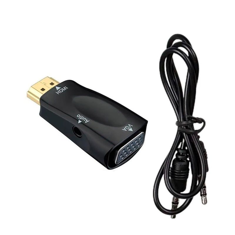 GENERICO - Adaptador Hdmi Macho A Vga Hembra Full Hd + Audio
