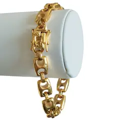 GENERICO - Pulsera de ORO 18K LAMINADO Tejido GUCCI Con BROCHE CAJÓN