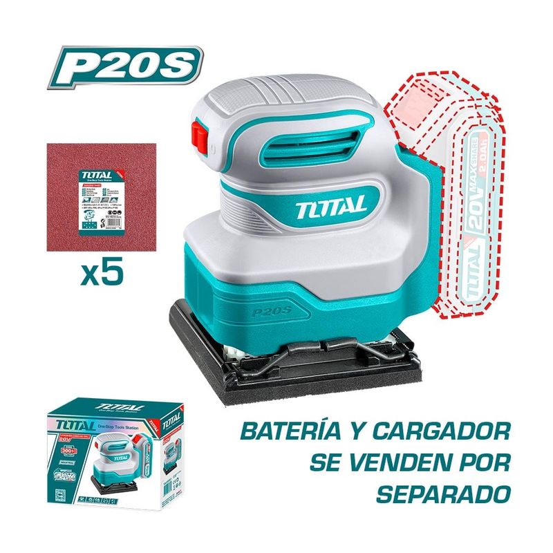 TOTAL TOOLS - Lijadora de Hoja Inalámbrica 20V 110mm100mm Total