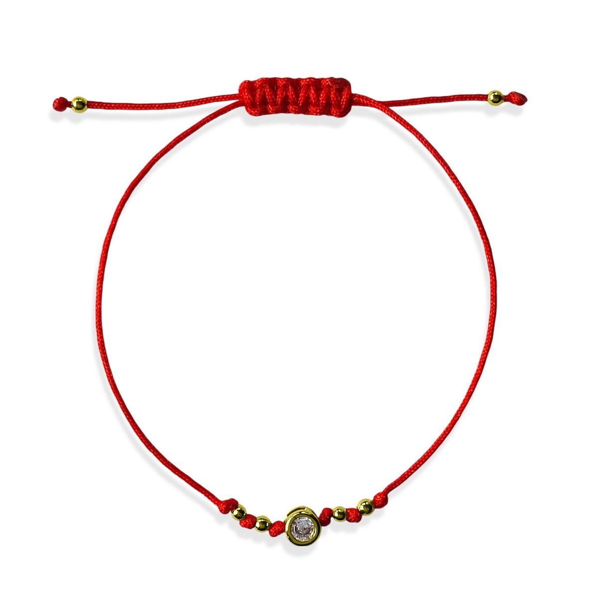 COGGIOLA - Pulsera Punto De Luz Borde Cordón Rojo Enchapado Oro 18K