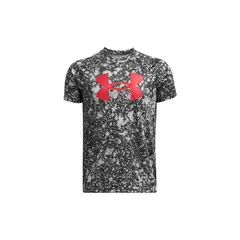 UNDER ARMOUR - Polera Manga Corta Big Logo UA T Niño Gris UNDER ARMOUR.-