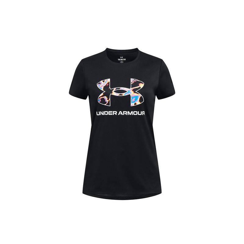 UNDER ARMOUR - Polera Manga Corta UA Tech para Niña Negro UNDER ARMOUR