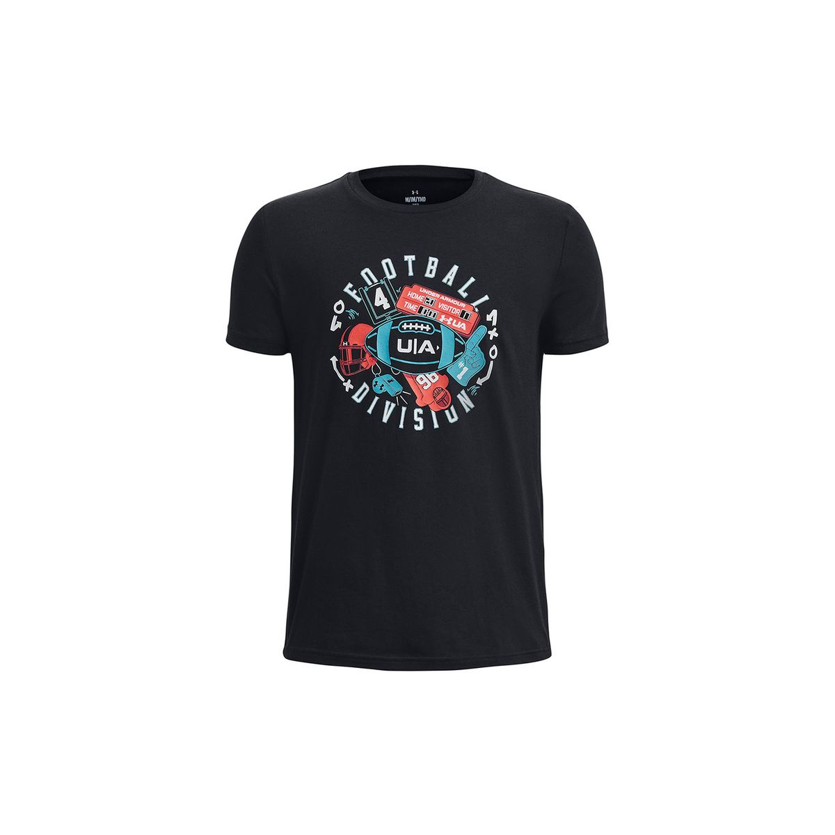 UNDER ARMOUR - Polera Manga Corta Fútbol UA Niño Negro UNDER ARMOUR