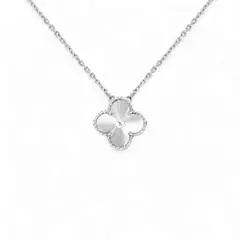 AMBAR - Cadena Clover Laser Plateado