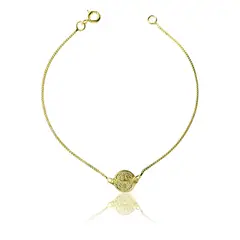 ANDREA COGGIOLA JOYAS - Pulsera Medalla San Benito 9mm Veneciana Enchapado Oro 18K