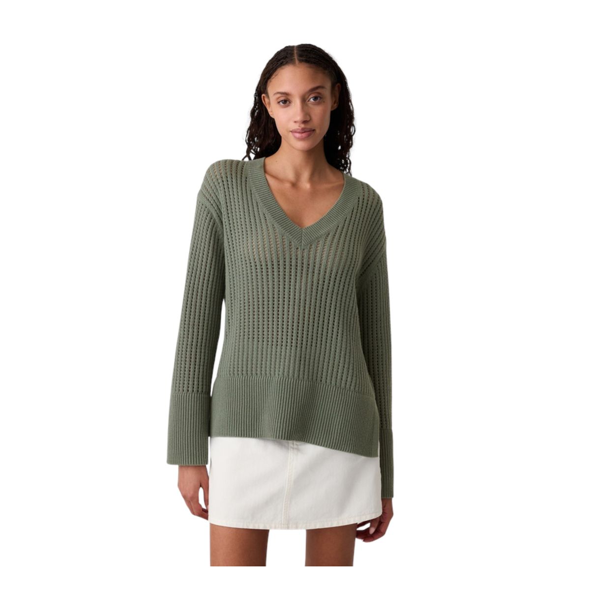 GAP - Chaleco Tejido Mujer Verde