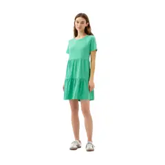 GAP - Vestido Cuello V Con Vuelos Verde