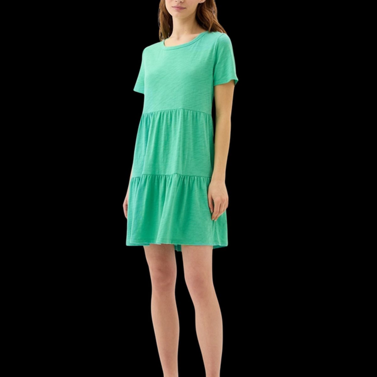 GAP - Vestido Cuello V Con Vuelos Verde