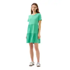 GAP - Vestido Cuello V Con Vuelos Verde