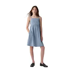 GAP - Vestido Denim Tirita Celeste
