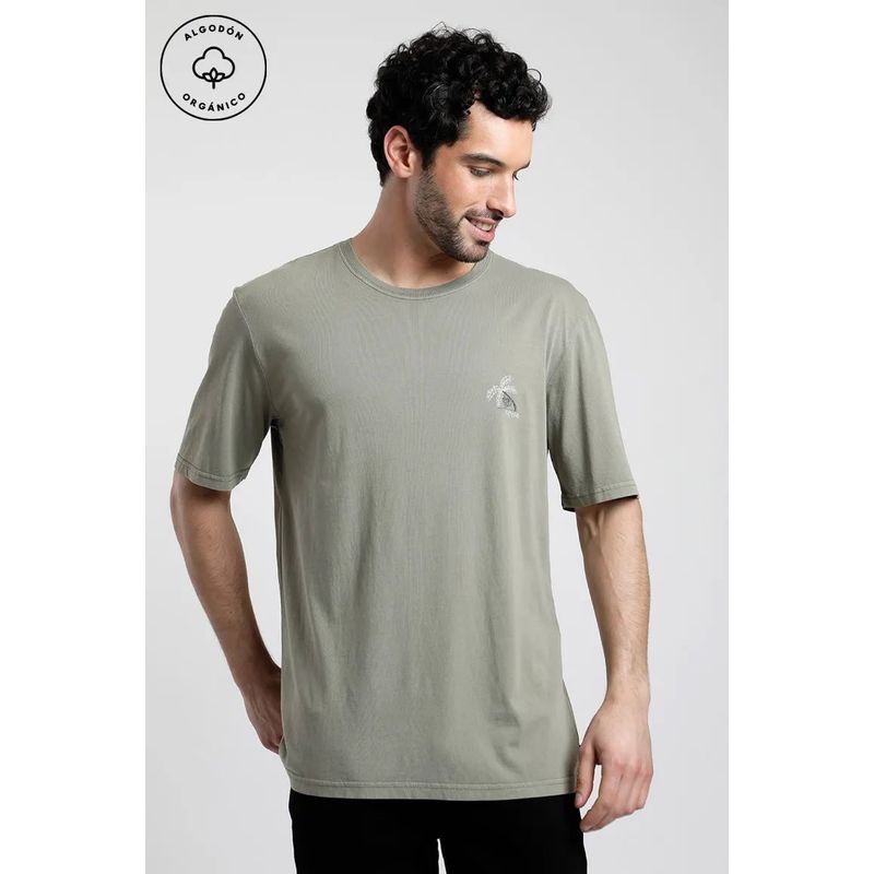 FROENS - Polera Manga Corta Hombre Perezoso Olivo Froens