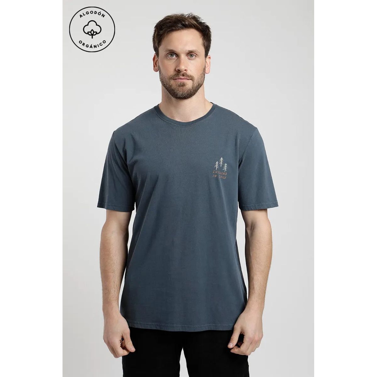 FROENS - Polera Manga Corta Hombre Chilling Azul Froens