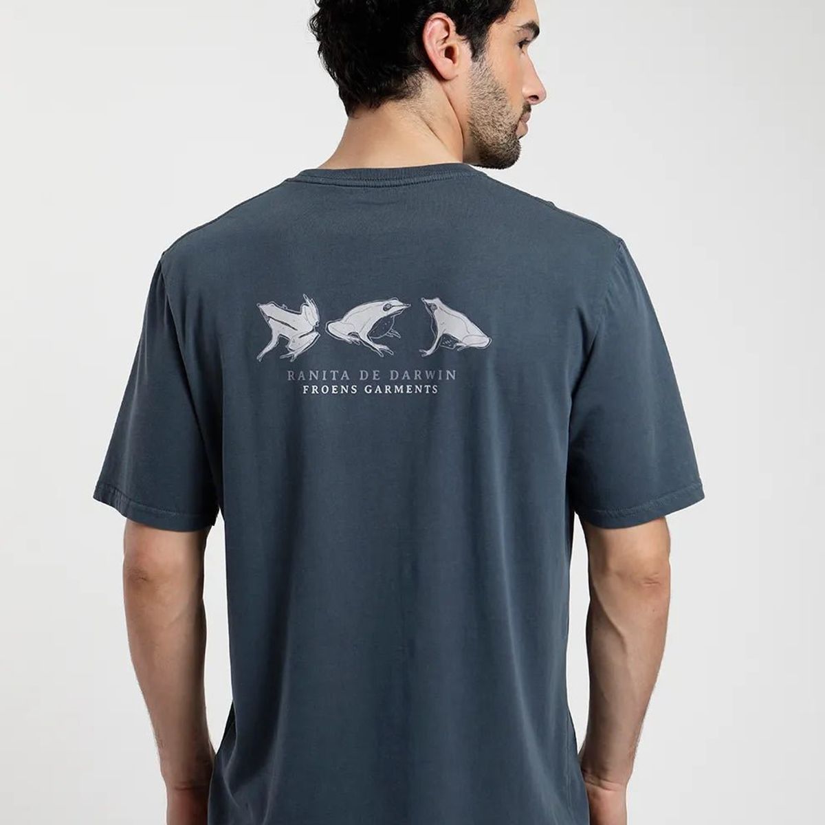 FROENS - Polera Manga Corta Hombre Ranita Azul Froens